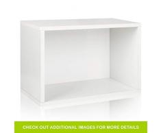 Way Basics Eco - Estantería apilable para Libros y Zapatos, Color Blanco (Montaje sin Herramientas y procesamiento único de cartón zBoard no tóxico y sostenible), Placa de Papel Reciclado