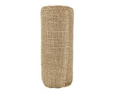 D.RECT 20x500cm Yute Decorativa Marrón Natural Regalo | Cinta para Manualidades | 20cm de Ancho | 5 Metros | para : Embalaje, Bricolaje, Arte Floral, Decoración, Burlap Ribbon, 5
