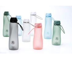 Irisana - Botella de Agua - 550 ml - Blanco - 8 x 8 x 21 cm - Garrafa Deportiva de Gimnasio - BidÃ³n de PlÃ¡stico sin BPA Ideal Ciclismo - ColecciÃ³n Bbo