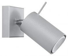 Sollux Lighting - Lámpara de pared, acero, gris, 8 x 15 x 8
