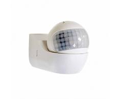 Sensor de movimiento infrarrojo PIR 180Â° Cabezal orientable - Blanco - VT-5088