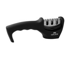 Nirosta Afilador Cuchillos 3 Pasos, Acero Inoxidable, negro e inox