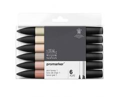 Winsor & Newton - Set de Rotuladores ProMarker, 6 Unidades, Tonos Carne 1