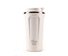 Irisana - Termo de Café - 450 ml - Blanco - 9,5 x 9,5 x 18 cm - Acero Inoxidable 304 - Taza Original para Regalar - Vaso para Llevar Bebidas Calientes