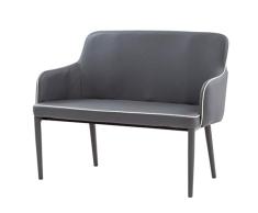 TUONI New Plana Sofa, Piel sintética, Madera, Ceniza, 120 x 60 x 90 cm