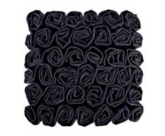 Ragged Rose - Rufus - Cojín de Terciopelo con Motivo Floral, Color Negro - 40 x 40 cm