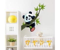 Ambiance Sticker Pegatinas Adhesivas para niÃ±os, diseÃ±o de Panda Feliz sobre una Rama â DecoraciÃ³n de Pared para habitaciÃ³n de niÃ±os â 40 x 35 cm