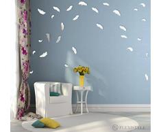 FLEXISTYLE - Espejos Decorativos de diseÃ±o Moderno, 3 mm de Espejo de acrÃ­lico de la UE, salÃ³n, Dormitorio, Pasillo, irrompible, Textiles para Bricolaje, Plata