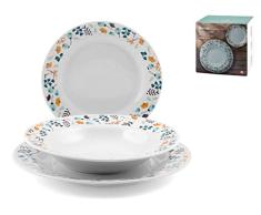Royal Norfolk 759963 Merida Vajilla 18 piezas, porcelana decorada 25 cm