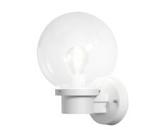 Konstsmide Nemi 7322-250 - Aplique de pared (plÃ¡stico, IP44, 1 bombilla E27, 60 W, 20 x 21,5 x 29 cm), color blanco