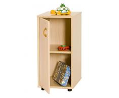 Mobeduc Mueble Infantil Bajo Armario 2 estantes 360, Haya, Haya, 36x40x76.5 cm