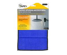 Apex Paño de Microfibra Especial para mampara de Ducha con Esponja Interior para Limpiar y secar, 24 x 17 cm