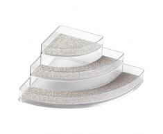 InterDesign Twillo Especiero esquinero con 3 niveles | Para especies para cocinar, etc. | Accesorios cocina almacenamiento en la encimera | Plástico metálico