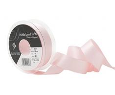 Cinta de doble cara de polisatén Berisfords 25 mm, color rosa pálido, 10,5 x 10,5 x 3 cm