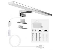Aogled LÃ¡mpara de Espejo BaÃ±o 40cm con Interruptor,10W Apliques Espejo de BaÃ±o Blanco Neutro con 4000Kï¼820LM IP44 a Prueba de Agua,230V Luz para Espejo de BaÃ±o Clase II