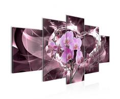 203651b - Cuadro de pared (200 x 100 cm, lienzo XXL, 5 piezas, fabricado en Alemania, listo para colgar), diseÃ±o de orquÃ­dea