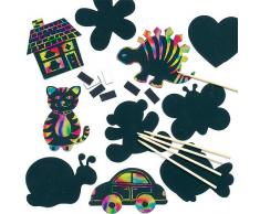 Baker Ross Imanes de Siluetas de Cartulina Rascable (Paquete de 10) Manualidades infantiles decorativas