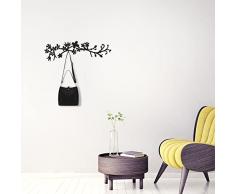 OJOS 494PYT1118 - Gancho de pared de metal negro 70 x 3 x 23 cm para decoración de salón o dormitorio