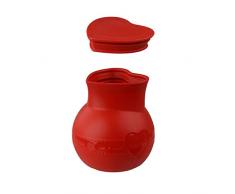 Dr. Oetker FlexxiLove-Recipiente Tapa para derretir Chocolate y sobre (Apto para lavavajillas, microondas, 250 ml, 1 Unidad, Silicona Platino), Color Rojo, 250 milliliters, Silikon-schmelztopf