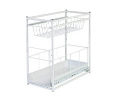 axentia Estante de Cocina Debajo del Fregadero, Metal, Blanco, 23 x 45 x 45 cm