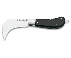 3Claveles 1762 - Navaja profesional para podar, inox, 12 cm, color negro