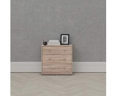 Tvilum 3 Drawer Chest Cofre de 3 cajones, Madera de diseÃ±o, MarrÃ³n Oscuro