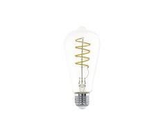 EGLO LED E27, LED en espiral, bombilla vintage para iluminación retro, 4,5 vatios (equivalente a 35 vatios), 400 lúmenes, blanco cálido, 2700k, foco Edison ST64, à 6,4 cm
