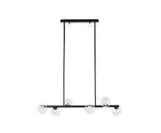 LAMPARA Techo Metal Cristal Negro 80X80X62 CM