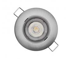 EMOS - Foco LED empotrable (5 W, 230 V, luz blanca neutra 4000 K, 450 lÃºmenes, bajo consumo A+), color plateado