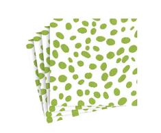 Caspari Spots Paper Linen Luncheon Napkins in Green, per Package Servilletas de Papel de Lino para Almuerzo, Color Verde, 15 por Paquete