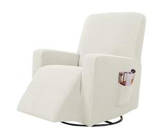 subrtex Funda para Silla reclinable elÃ¡stica, 1 Unidad, Protector de Muebles Antideslizante (Silla reclinable, Color Blanco)