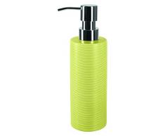 Spirella 7,0 x 7,0 x 16,0 cm, Verde colección Tube Ribbed, Dispensador de jabón líquido, Gres
