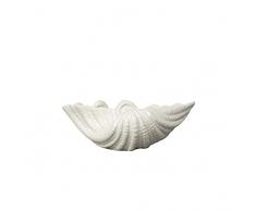 BY ON Cuenco decorativo de concha, color blanco, 23 x 16 x 8 cm, de dolomita fija, redondo, para guardar joyas o como decoraciÃ³n en el salÃ³n o el cuarto de baÃ±o
