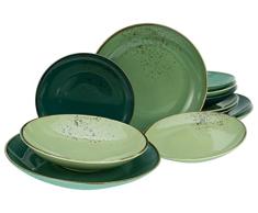 CREATABLE 33322 Serie Nature Collection Green Life - Vajilla (12 piezas), color verde oscuro