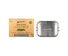 pandoo fiambrera de acero inoxidable | 1200 ml | incluye bolsa de algodÃ³n, separador y libro electrÃ³nico | fiambrera ecolÃ³gica a prueba de fugas | caja bento | tabique flexible