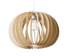 LUSSIOL Lámpara Colgante de Madera Fjord, 60 W, Madera, 44 x 30 cm