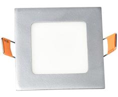 LYO Downlight LED Empotrar Cuadrado Integrado, 3 W, Gris, 8 x 8 cm