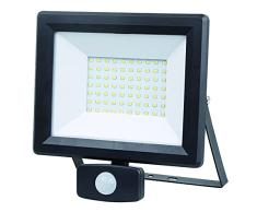 GEFOM 400293 - Proyector LED de pared (50 W, con detector de movimiento), color negro