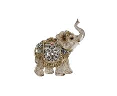 Figura Decorativa de la Marca DKD Home Decor Elefante Beige Dorado Resina (12 x 6 x 14 cm) (Referencia: S3019725)
