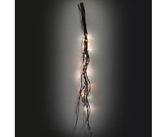 Vacchetti - Luz de ramas de 40 LED blanco cálido de mimbre, marrón, 5 cm de diámetro, 120 cm de altura fija