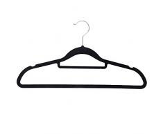 Home Vida – Perchas de terciopelo antideslizantes, plástico, color negro, paquete de 10 unidades