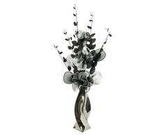Flourish – Jarrón de cromo PT-30 con azul flores artificiales, 80 cm, color negro