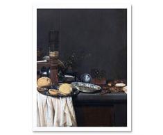 Van De Velde Still Life Tall Beer Glass Painting Art Print Framed Poster Wall Decor 12x16 inch Todavï¿½a Vida Cerveza Vaso Pintura Pï¿½ster pared
