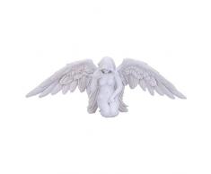Nemesis Now White Angels Offering Kneeling Caped Figura Decorativa, diseÃ±o de Ã¡ngel, Resina, Blanco, 38 cm