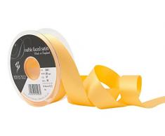 Berisfords 3501 25 mm dorado 37 10,5 x 3 cm de cinta satinada por ambas de poliéster de doble cara, dorado