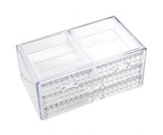 DRW Organizador cosmeticos o Joyas con cajones acrilico Transparente 24x16x11cm Organizador tocador o baño