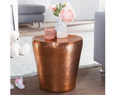 Wohnling mesa auxiliar Vikram 41 x 41 x 41 cm aluminio Cobre mesa decorativa CojÃn redondo, mesa martillado Almacén pequeña, Diseñador estante mesa metal Modern, anstell mesa estrecho, 45 x 45 x 46 cm