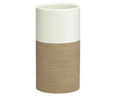 Sealskin Vaso para Cepillo de Dientes Doppio, 6.9 x 6.9 x 12.6 cm, Porcelana, Beige