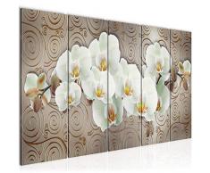 204055a - Cuadro de pared (200 x 80 cm, lienzo XXL, 5 piezas, fabricado en Alemania, listo para colgar), diseÃ±o de orquÃ­dea