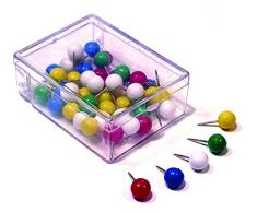 Chinchetas de Dibujo para tablÃ³n de Pizarra de Corcho, Decorativas Multicolor con Punta de Acero y Cabeza de plÃ¡stico Redonda, Paquete de 100 Unidades